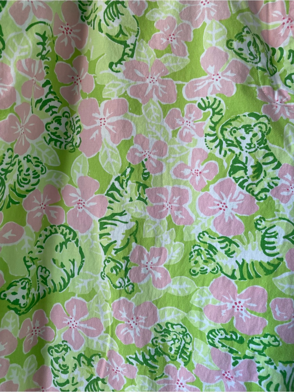 Lilly Pulitzer  vintage tiger Pink & Green Floral Capris summer cotton - Picture 3 of 6